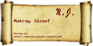 Makray József névjegykártya