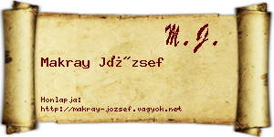 Makray József névjegykártya